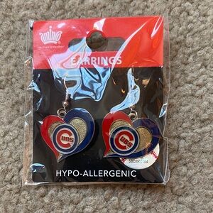 MLB CIBS Red and Blue Heart Earrings